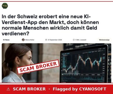 AI App Autoprofit — flagged by Cyanosoft