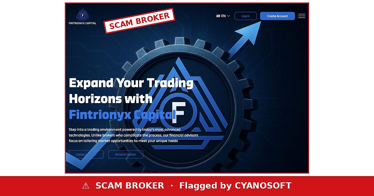 Fintrionyx Capital — flagged by Cyanosoft