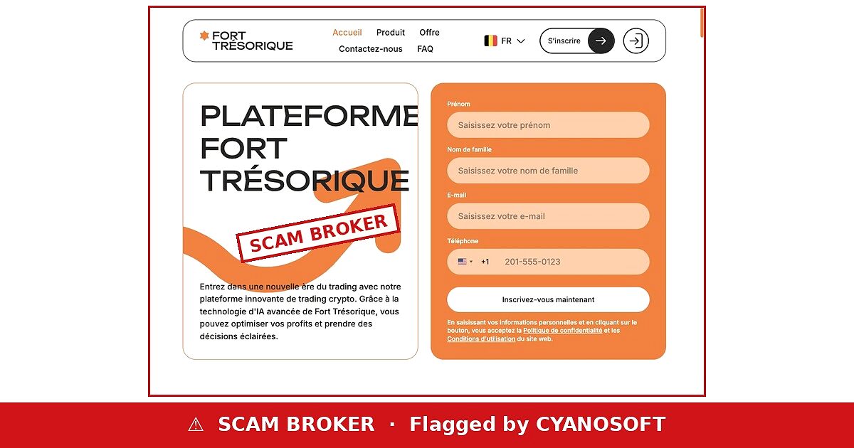 Fort Trésorique — flagged by Cyanosoft