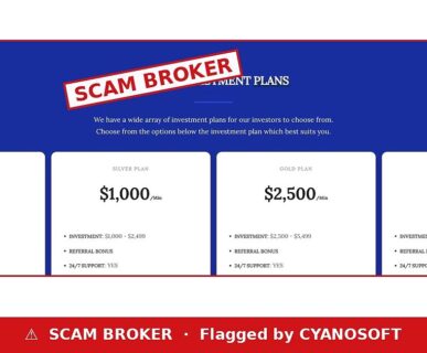 Quantacapmarket flagged as a scam broker by CYANOSOFT