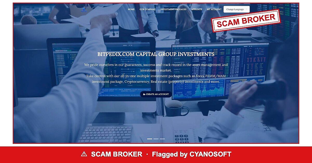 Bitpedix — flagged scam broker