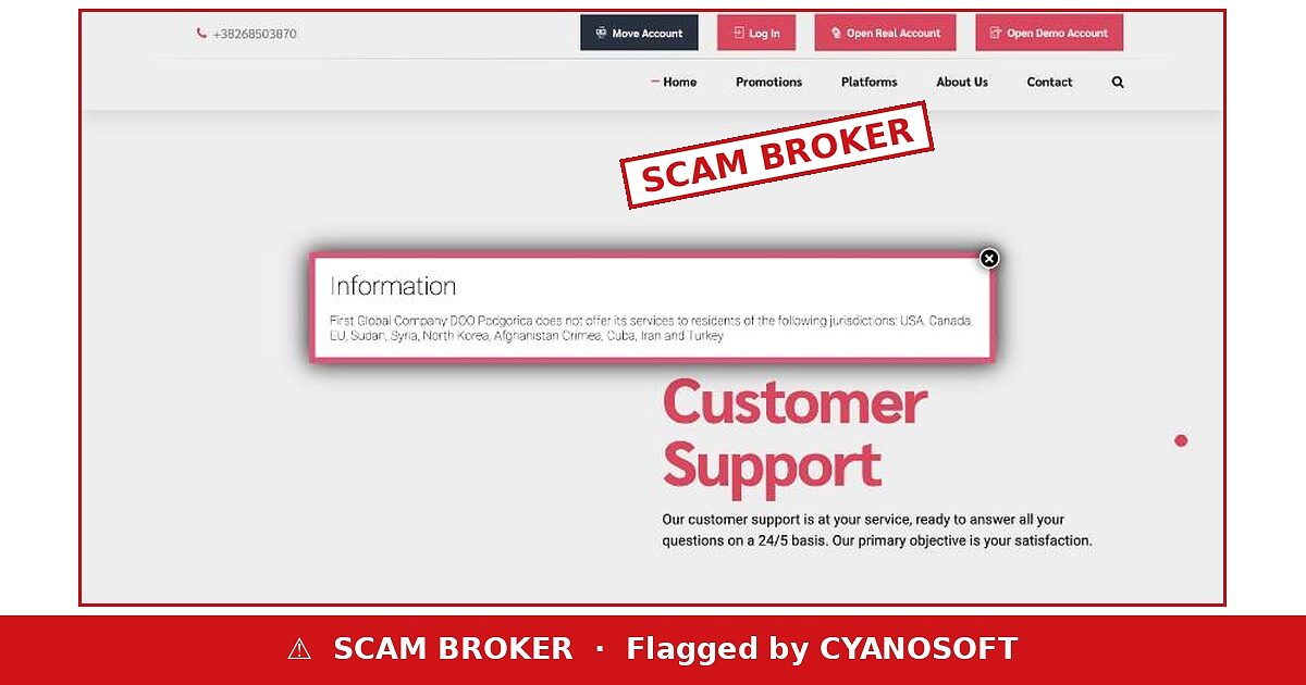 First Global Company scam broker warning