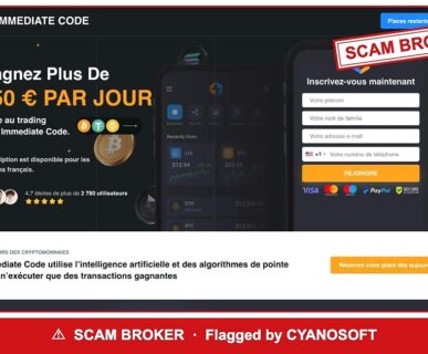 Immediate Code — flagged scam broker