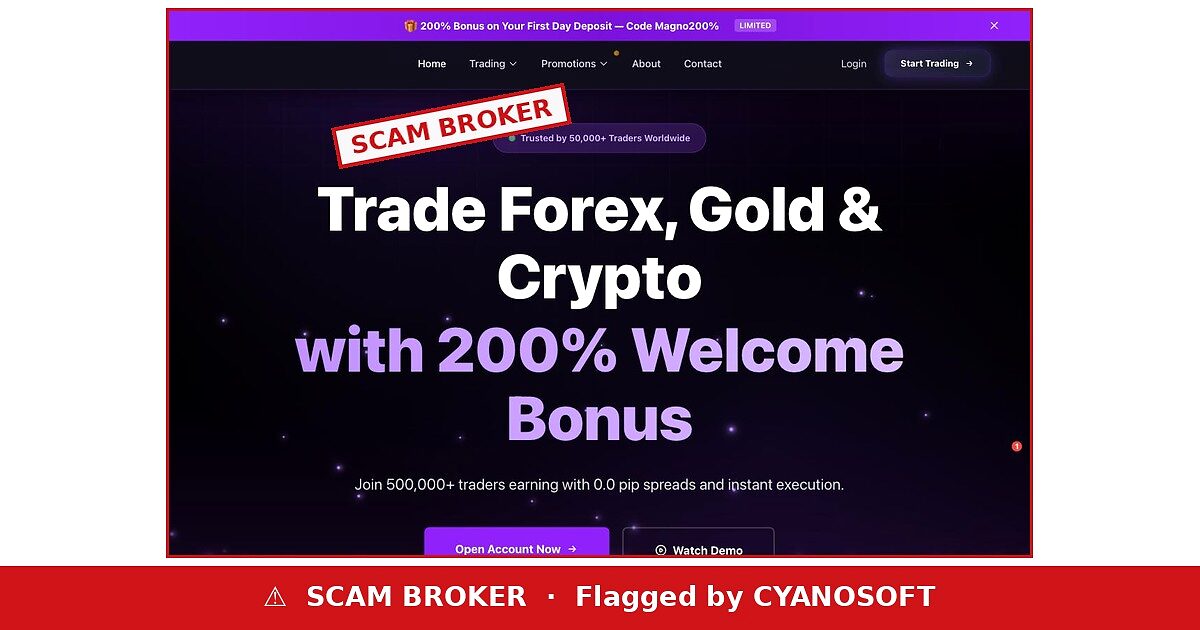MagnoFx scam broker warning