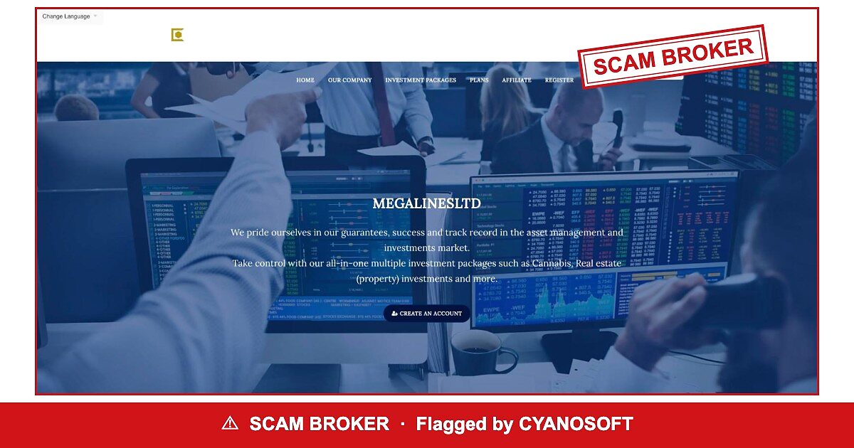 Megalinesltd — flagged scam broker