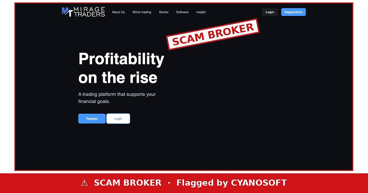 Miragetraders flagged as scam broker