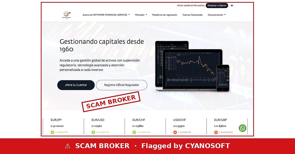 Network Financial Services scam broker warning