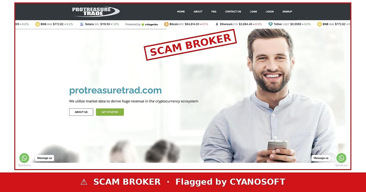 Pro Treasure Trade flagged as scam broker