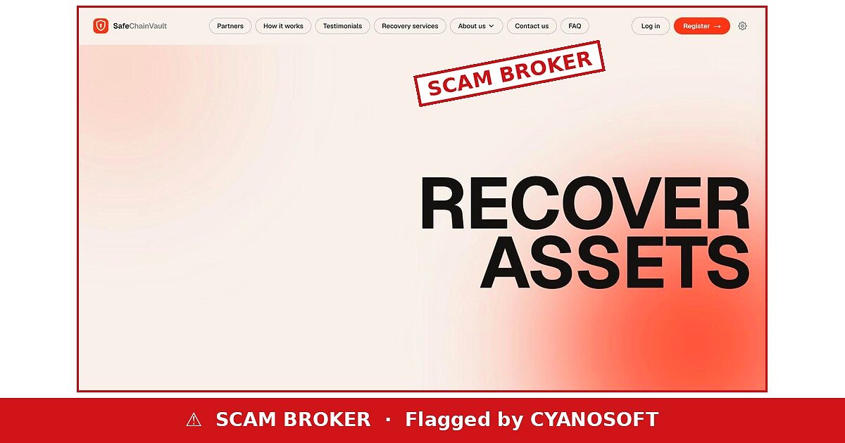 SafeChainVault scam broker warning