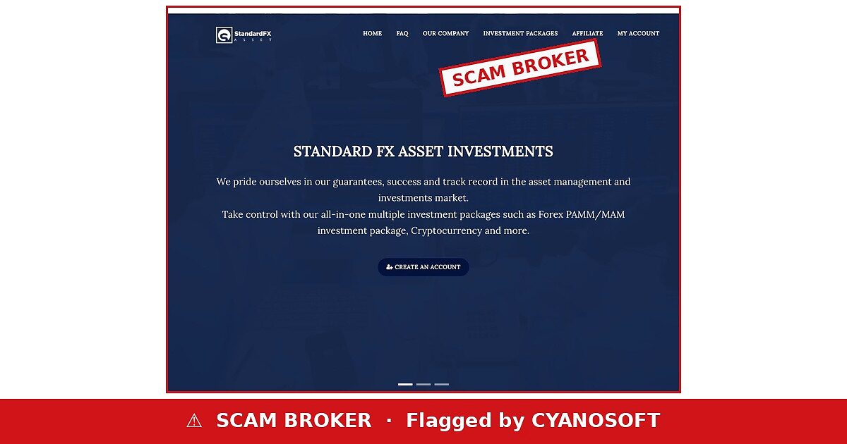 Standard FX Asset scam broker warning