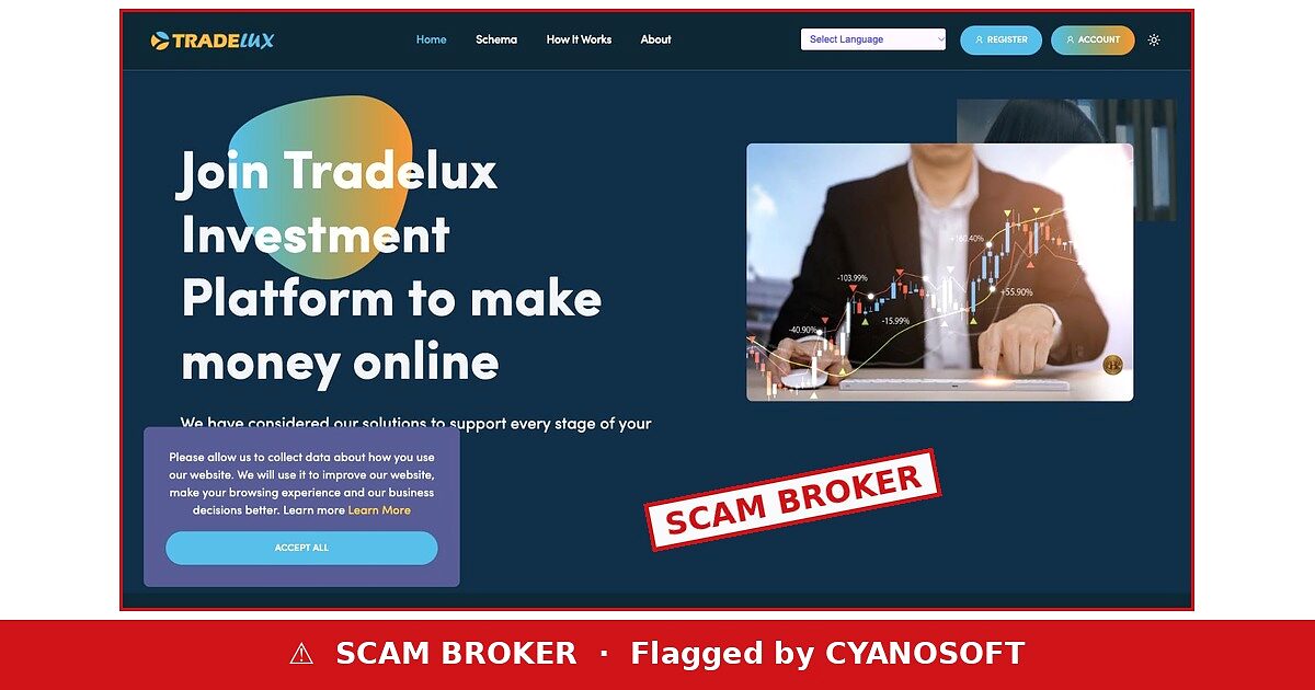 Tradelux scam broker warning