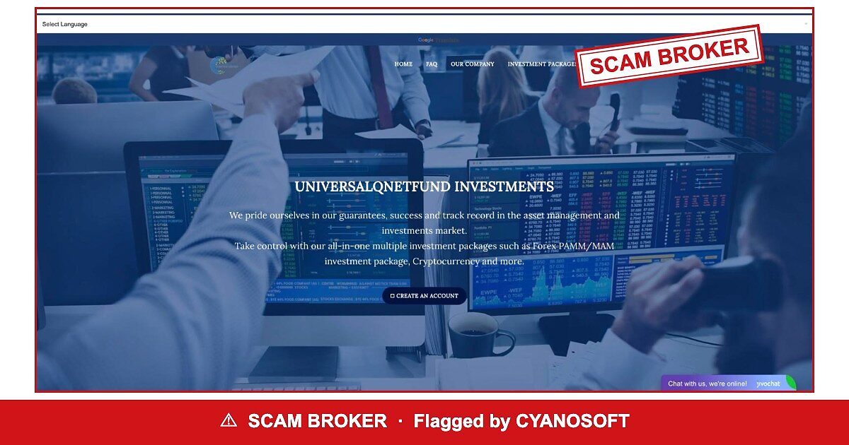 Universalqnetfund — flagged scam broker