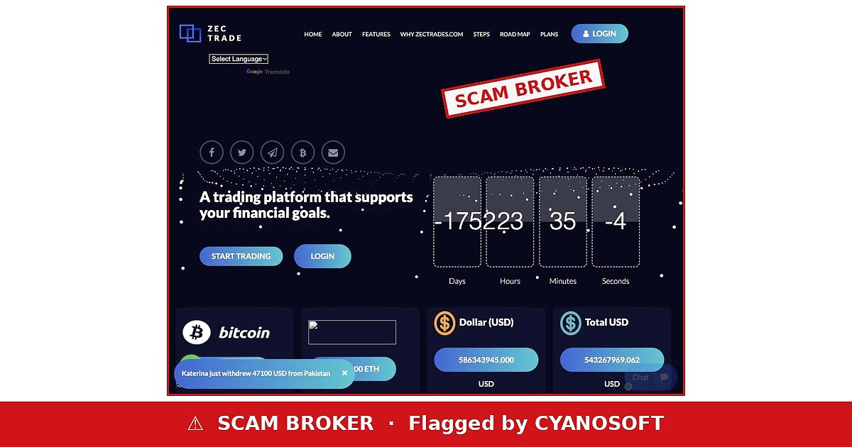 Zectrade scam broker warning