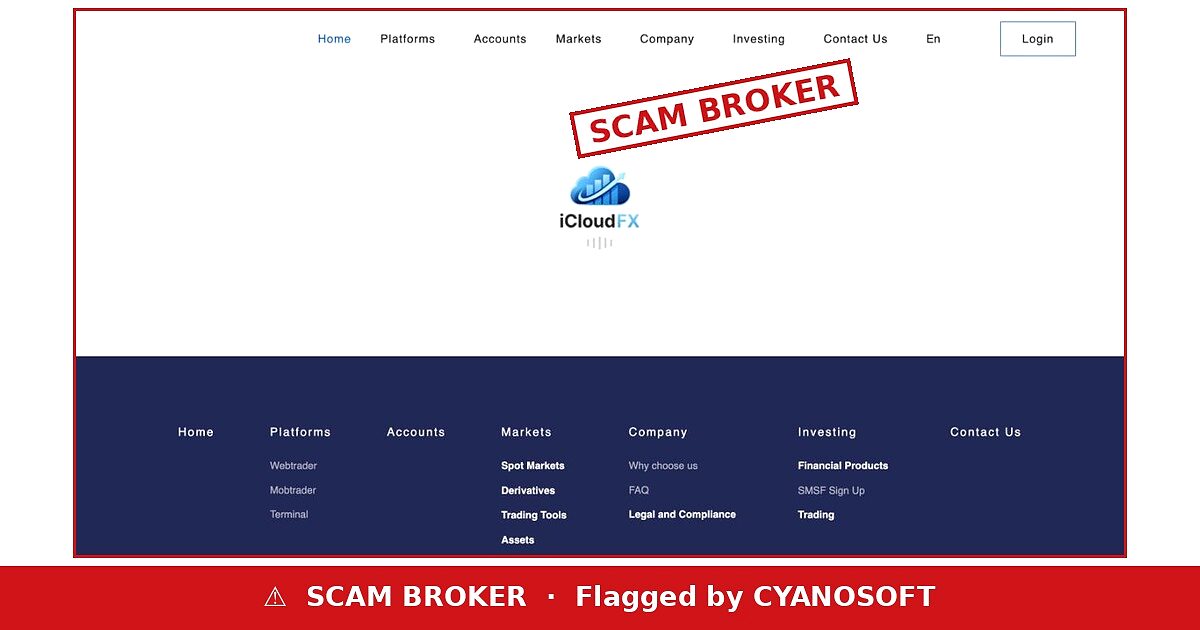 iCloudFX scam broker warning